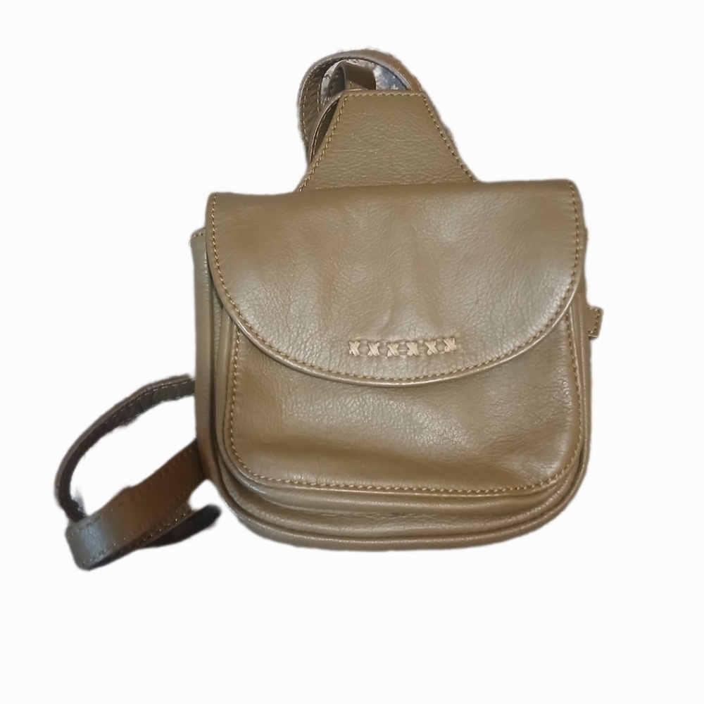 Sundance small leather olive green crossbody purse travel bag